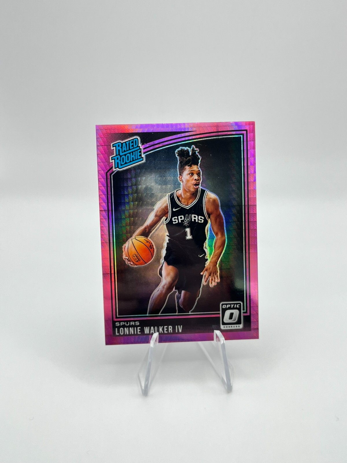 2018 Donruss Optic Hyper Pink #174 Lonnie Walker Rated Rookie San Antonio Spurs