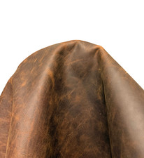 Crazy Horse Leather Hide Brown Oil Tan Waxy Cowhide  10 to 13 Sq Ft for Crafts