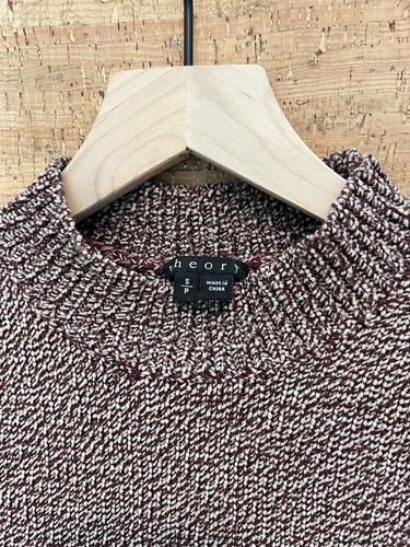 Theory Women's Sleeveless Mock Neck Pullover Sweater Vest Maroon Size S Zippers - Picture 3 of 7
