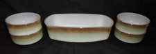 Vintage Federal Mesa Moss Baking Dishes ~ Rectangle & Four 4” Round