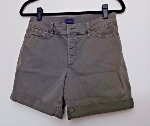 NYDJ Women's Shorts Stretch Denim Cuffed with 5 1/2" Inseam, Khaki Size 8P
