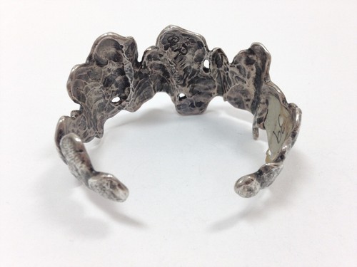 Rare Vintage RIMA Abstract Brutalist Cuff Bracelet Museum Sterling Modernist - Picture 7 of 7