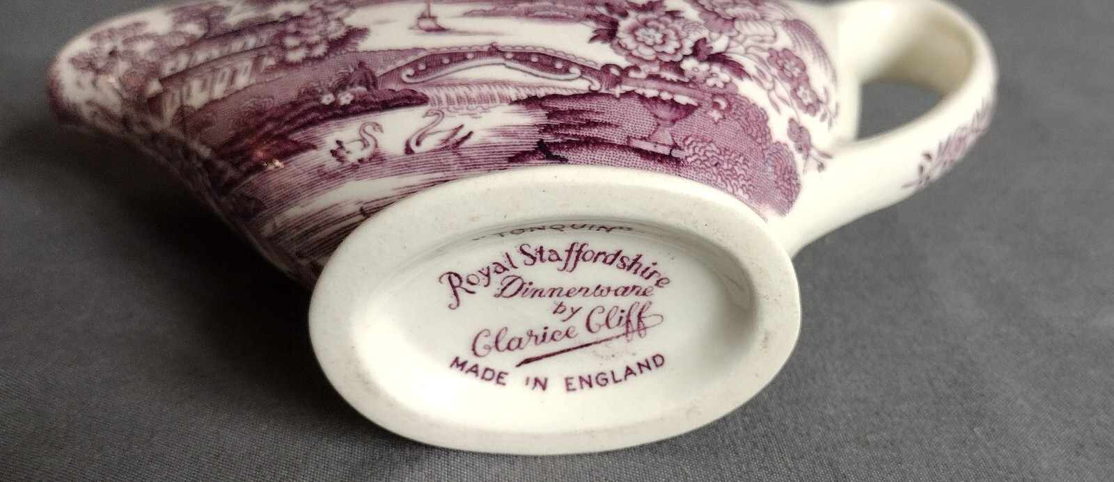 Vtg Royal Staffordshire Creamer/Gravy Boat by Clarice Cliff "Tonquin" England