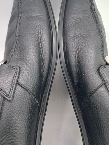 Salvatore Ferragamo Mens FLORI 2 Gancini Horse Bit Black Leather Size 12 D - Picture 13 of 16