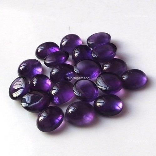 Natural Purple Amethyst Oval Cabochon Wirewrap Gemstone Necklace Supply 9X11MM