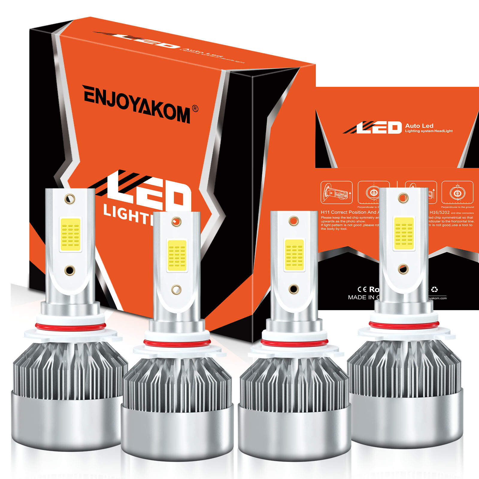 For Tesla S 2012-2018 LED Car Headlight Bulbs 9005 High Low Beam Combo Kit 6000K