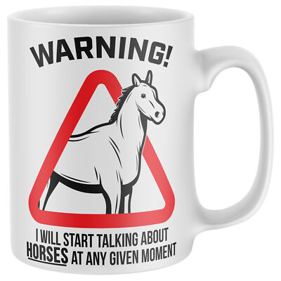 Warning Will Talk About Horses Tasse Lustig Geburtstag für Sohn Geschenkidee Papa Eques...