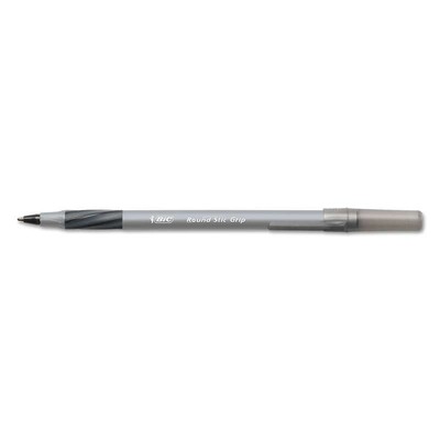 BIC Round Stic Grip Xtra Comfort Ballpoint Pen, Black Ink, 1.2mm, Medium, Dozen