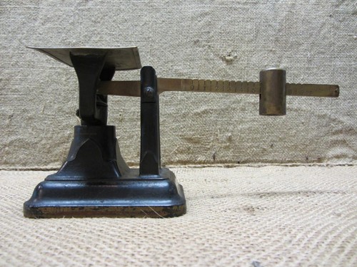 Vintage Fairbanks Iron & Brass Scale Original Paint Scales Antique Old 11114