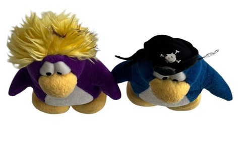 2 Disney Club Penguin Plush Penguin Stuffed Animal Toy 7” Jakks Pacific Bird - Picture 4 of 11