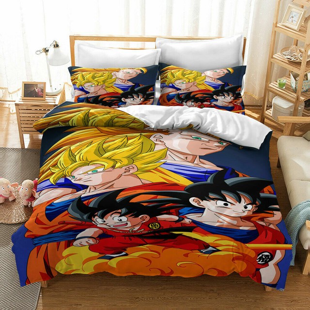 Dragon Ball Z Bedding Set 3PCS Duvet Cover Pillowcase USA Twin Full 