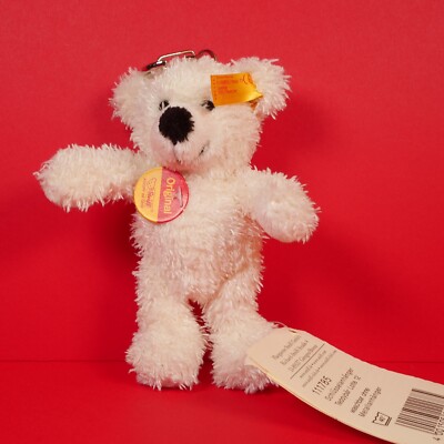 Steiff White Teddy Bear Keyring-111785-Excellent condition with tags  UK