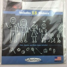 Lot Of 18 Family Car Stickers Vinyl Decals Black White Outline Compact Kit Pack Lot Of 18 Family Car Stickers Vinyl Decals Black White Outline Compact Kit Pack