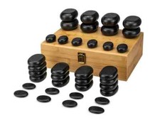 Habys Hot Stone Massagestein-Set 36-teilig, aus Basalt, mit Box