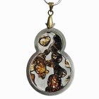 Olive Meteorite Pendant-Tb115 Brenham Olive Meteorite Necklace