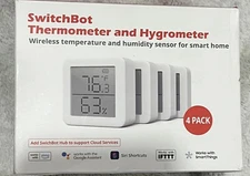 SwitchBot 4 Pack Smart Hygrometer Thermometer Bluetooth Meter. 