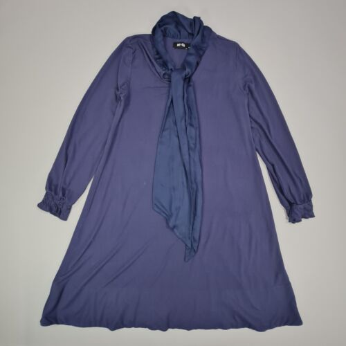 ME + EM Womens Dress Blue 12 UK Knee Length Jersey Long Sleeves - Afbeelding 1 van 11