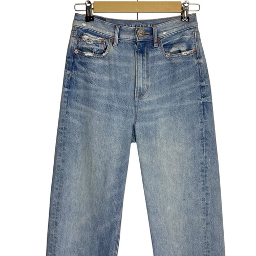 American Eagle Baggy Jeans Womens 0 (25x30) High Rise Wide Leg Denim Slouchy AEO - Picture 5 of 11