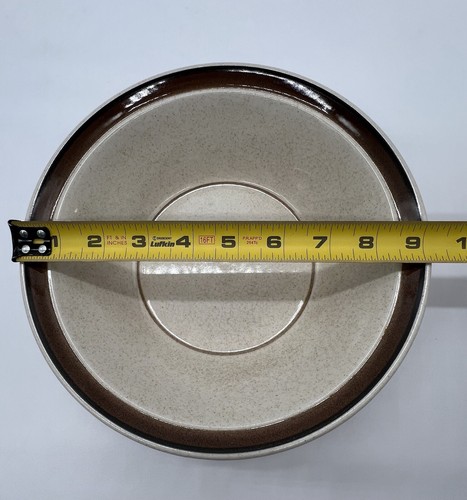 Vintage Studio Glaze Bowls Set Of 2 Brown Stripe Serving Bowls 2 Sizes Stacking - Picture 9 of 10