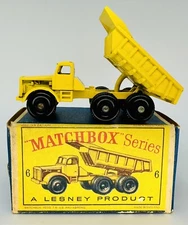 1964 Original Matchbox Lesney 6C EUCLID QUARRY TRUCK Type D Striker Box Sharp!