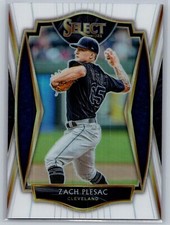 2021 panini select baseball zach plesac white prizm premier level 35/50 #200