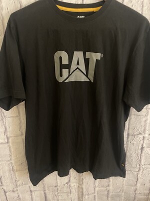 CAT Construction Equipment Short Sleeve T-Shirt Men's Size Large L Black