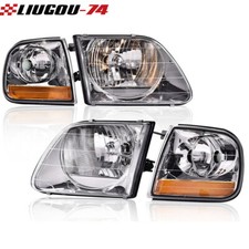 Fit For 1997-2003 Ford F-150 Headlights Wcorner Lights Pair 99-02 Expedition