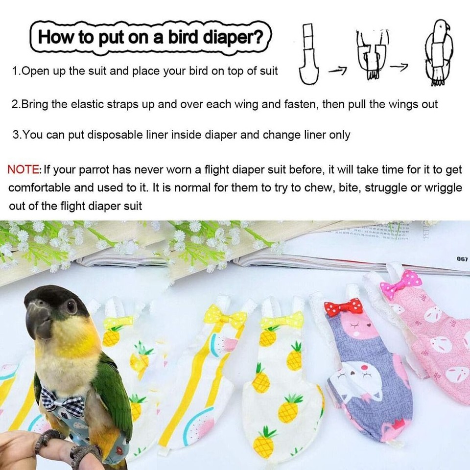 Waterproof Parrot Nappy Washable Bird Urine Wet Suit Accessories Bird