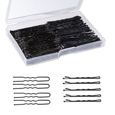 200Pcs Hair Pins Kit,Bobby Pins and U Shaped Hair Pins Bun Hair Black,Clear