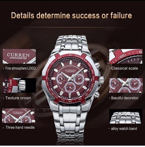 RELOJES DE PULSERA MARCA CURREN ACERO INOXIDABLE LUJO DEPORTIVO CUARZO HOMBRE - Bild 8 von 27