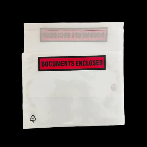 Enclosed Packing Slip Pouch Clear Self-Adhesive Shipping Label Plain + Printed - Picture 2 of 5