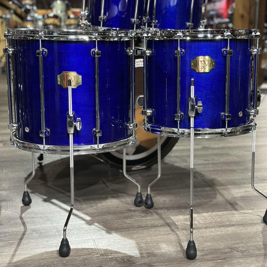 Used Premier Signia Maple 6pc Drum Set Sapphire Blue - Very Good