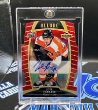 2019-20 Upper Deck Allure Joel Farabee #62 Red Rainbow SP Auto #d 286/349 Flyers