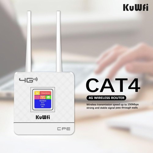 KuWFi 4G LTE WLAN Router Cat4 Zwei Externe Antennen Single-Band 802.11n Kompatib - Afbeelding 4 van 8