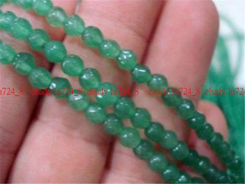 4mm Natural Green Jade Faceted Round Gemstone Loose Beads 15" Strand - Picture 9 of 12