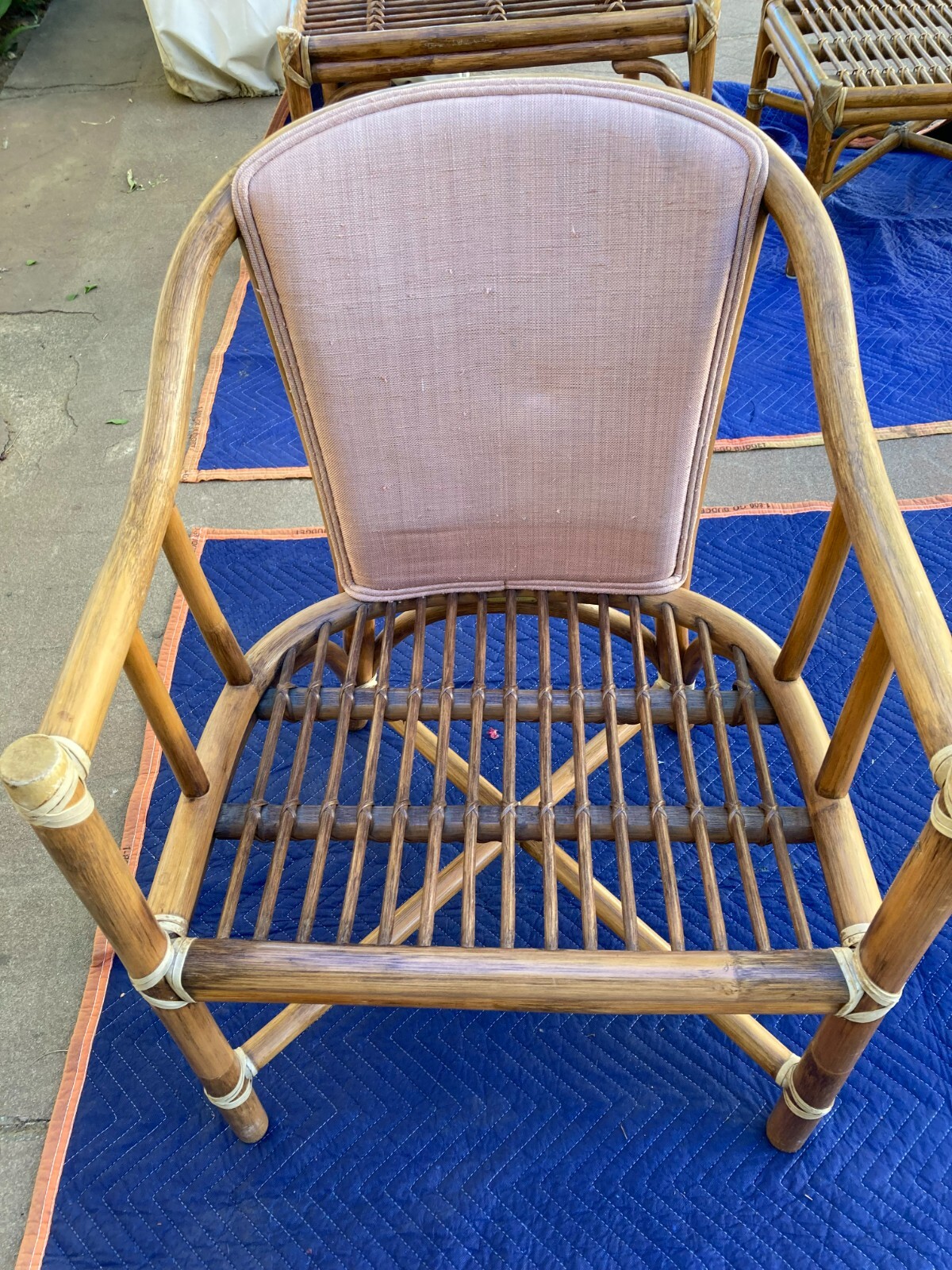 Vintage McGuire Rattan Armchair eBay
