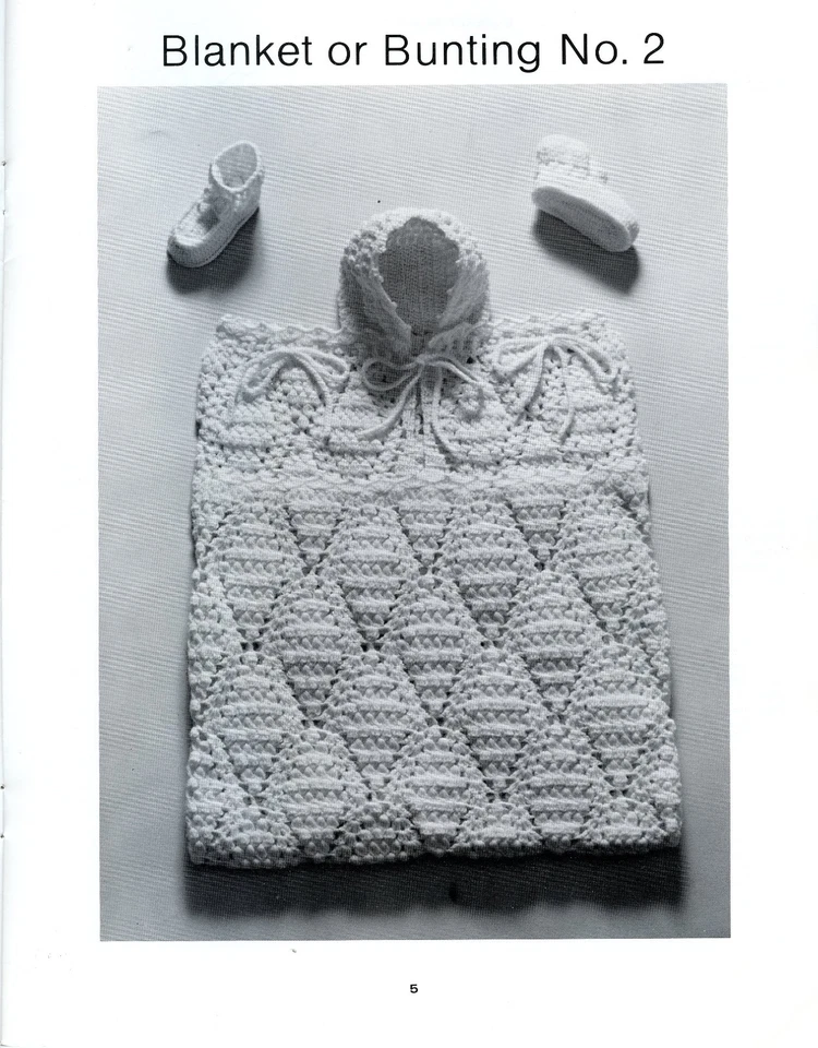 La Fon Volume 4: Crochet A Blanket or Bunting & Booties Vintage Pattern Booklet - Image 3 of 4
