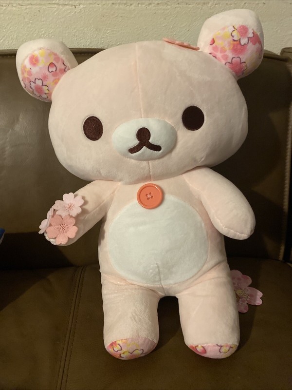 Rilakkuma San-X Cherry Blossom Sakura Plush - 13” NWT