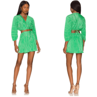 Good American Plisse Summer Sculpted Dress mini size 5/6 2XL 3xl green |  eBay