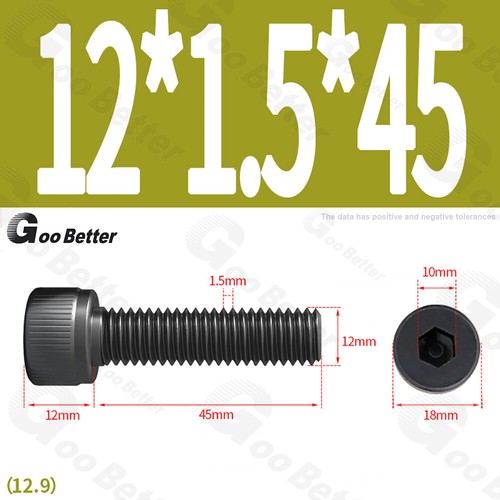 Feingewinde Zylinderschrauben 12.9 Stahl M6 M8 M10 M12 Schwarz Innensechskant - Bild 78 von 85