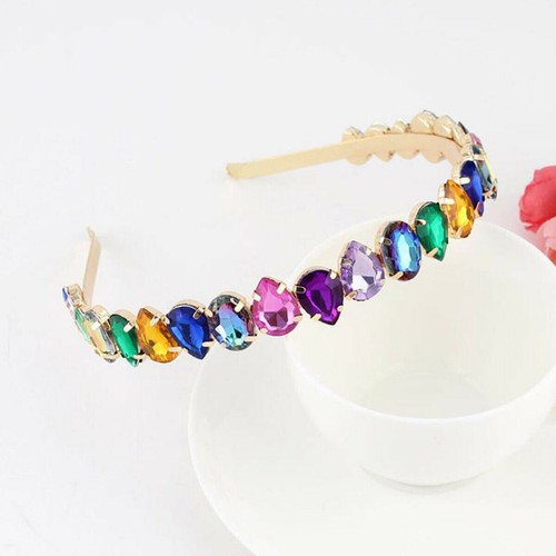 Women Baroque Jewelled Headband Rhinestone Hairband Tiara Crown Hair Accessories - Picture 4 of 11