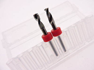 2qty 3.55mm Carbide End Mill Router Bit FR4 CNC Spiral 2 Flute 3/8'' L 1/8'' Shank