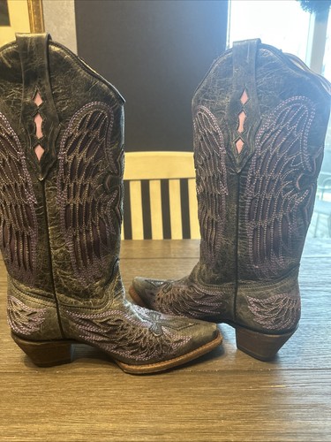Corral Purple And Grey Wing Cross Cowboy Boots. Size 6.5 - Picture 7 of 18