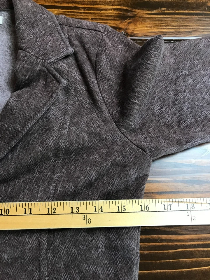 Chaqueta tallada con volantes, para mujer talla pequeña, marrón, polar, forrada, blazer Foto 3 de 4