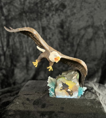 2007 Bradford Exchange Coastal Hunter-Winged Protectors Edition Eagle Sculpture - Picture 15 of 15