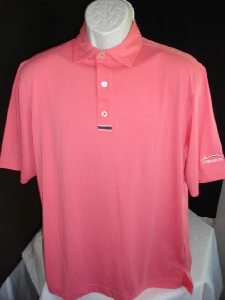 LOT 7 - FOOTJOY STRIPED/SOLID POLY/SPANDEX, 100% POLY. S/S POLO SHIRT W/LOGOS M - Image 3 of 4