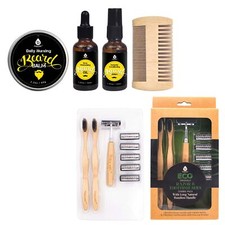 Pursonic Beard Care Grooming Kit Eco Friendly Razor Toothbrushes Combo Pack