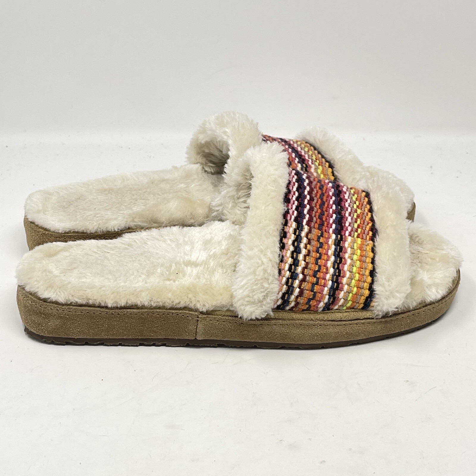 SAOLA Minnetonka scarpe pantofole da donna 7 fascia multicolore pantofole in pelliccia finta suola rigida