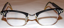 WOMEN'S VINTAGE ARTCRAFT CAT EYE ALUMINUM EYEGLASS FRAMES ORNATE DESIGN 44 22