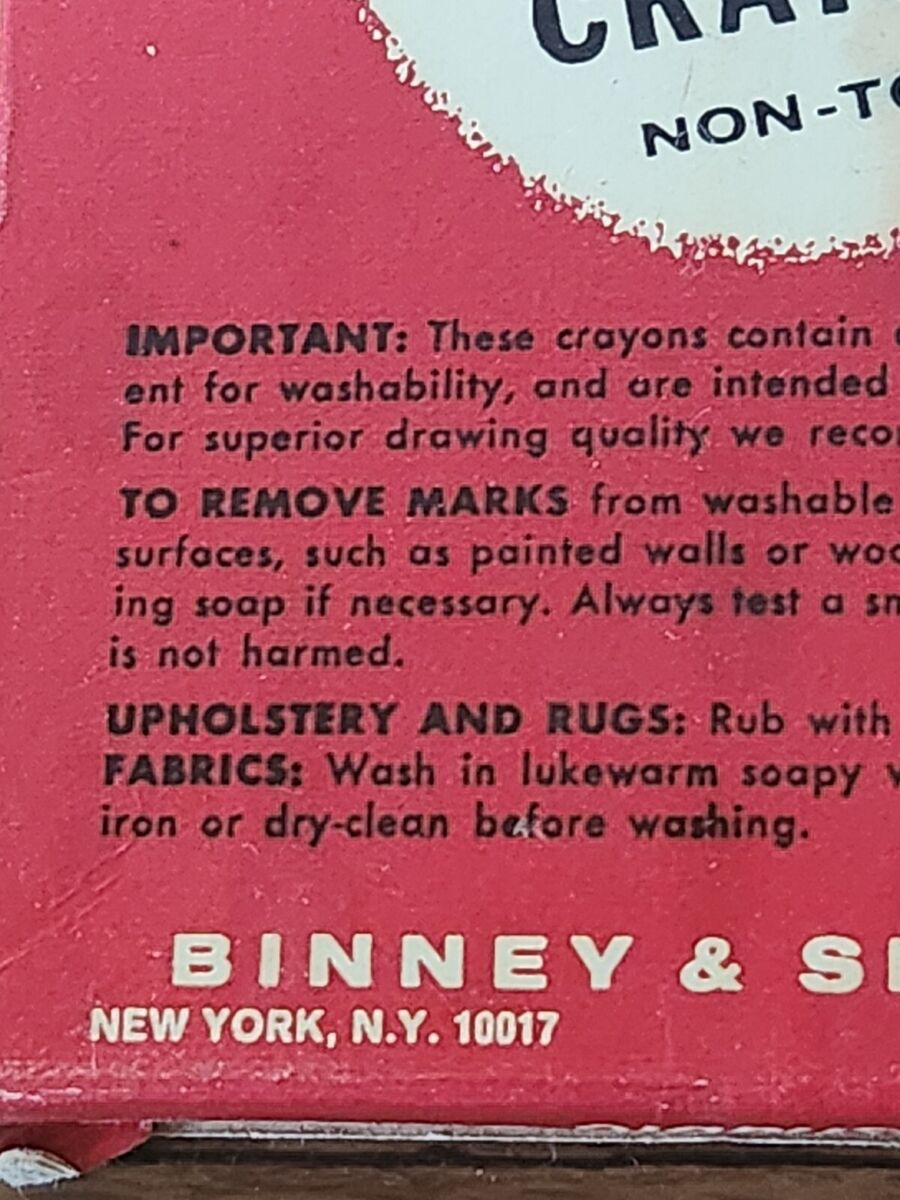 WASHABLE Vintage Crayola Washable Crayons No. 41 (8 Ct.) Red box